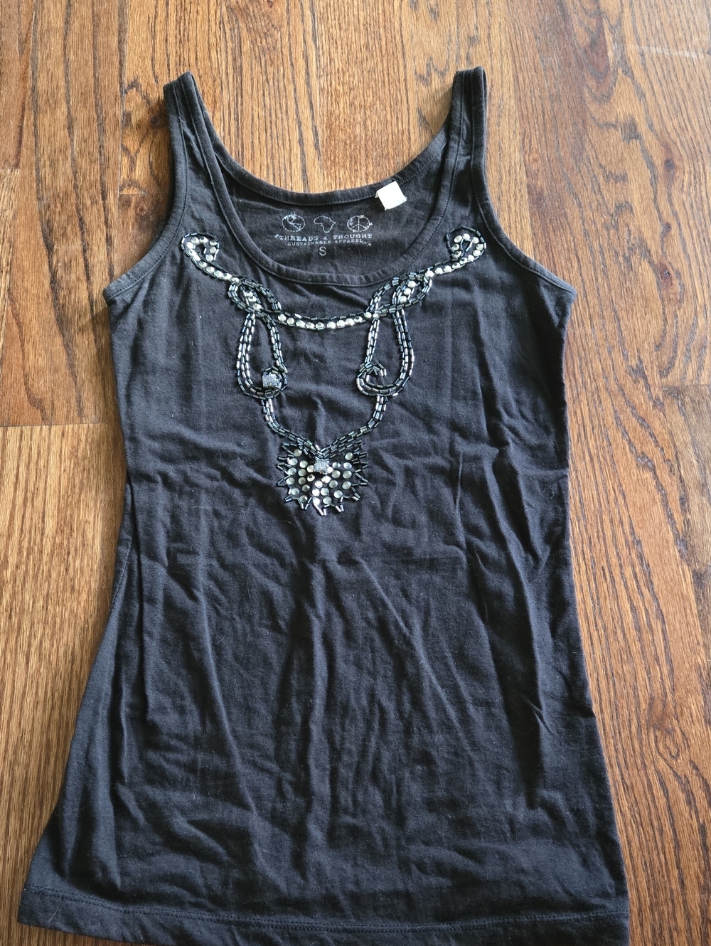 Women’s Black Embellished Tank Top